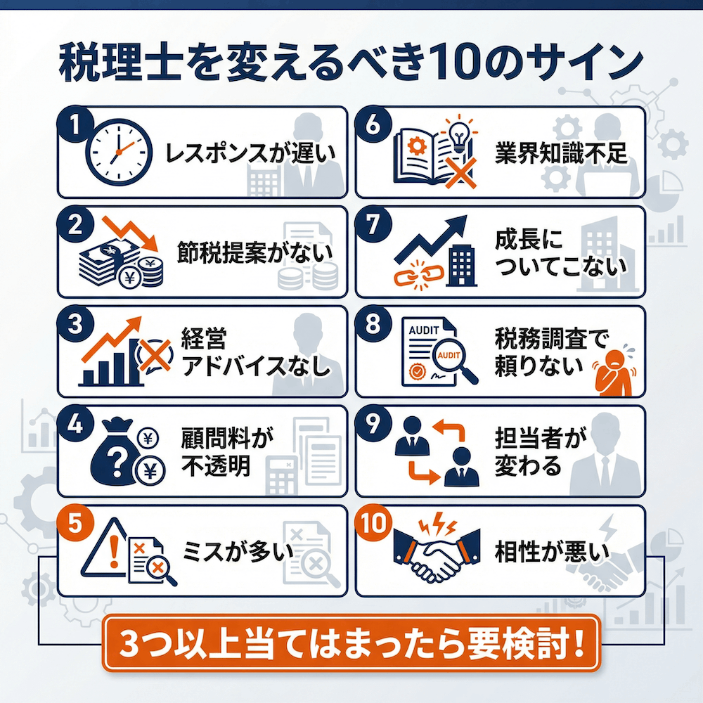 税理士を変えるべき10のサイン