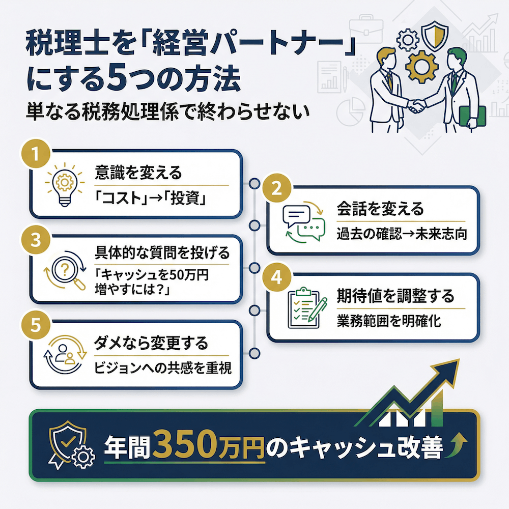 税理士を経営パートナーにする5つの方法
