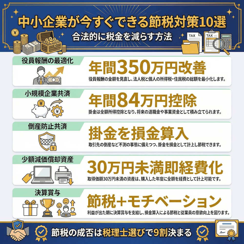 中小企業が今すぐできる節税対策10選