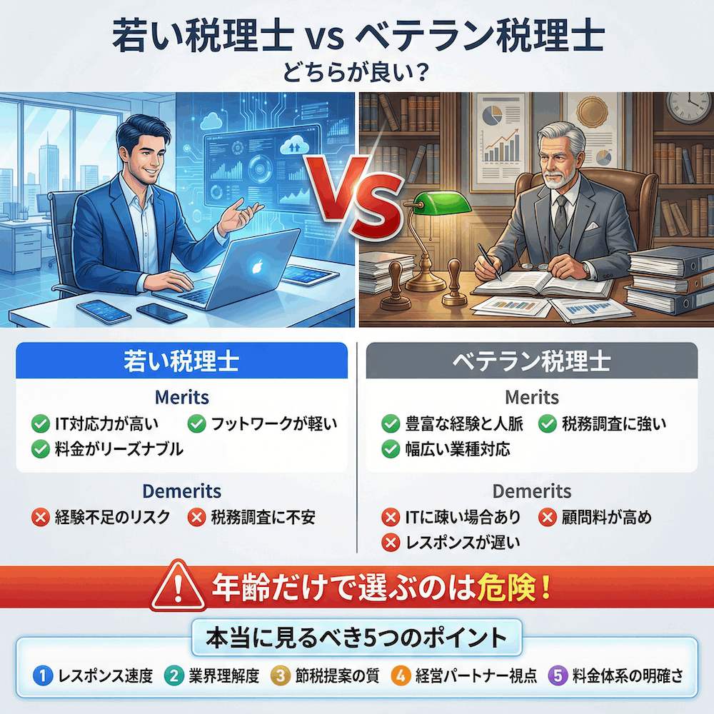 「若い税理士」vs「ベテラン税理士」どちらが良い？