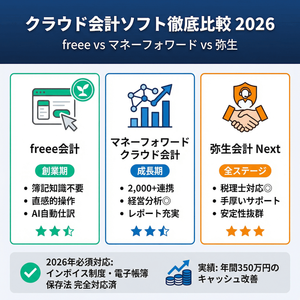 クラウド会計ソフト徹底比較2026