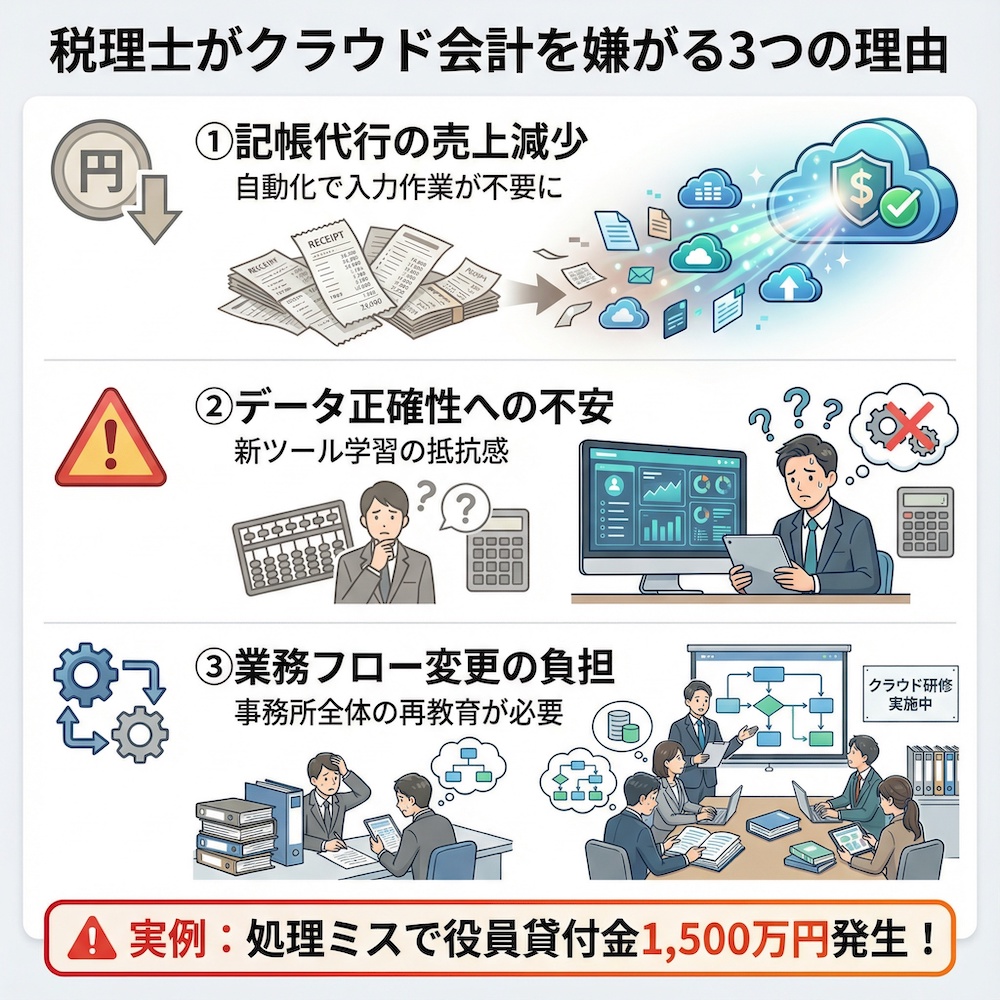 税理士がクラウド会計を嫌がる3つの理由