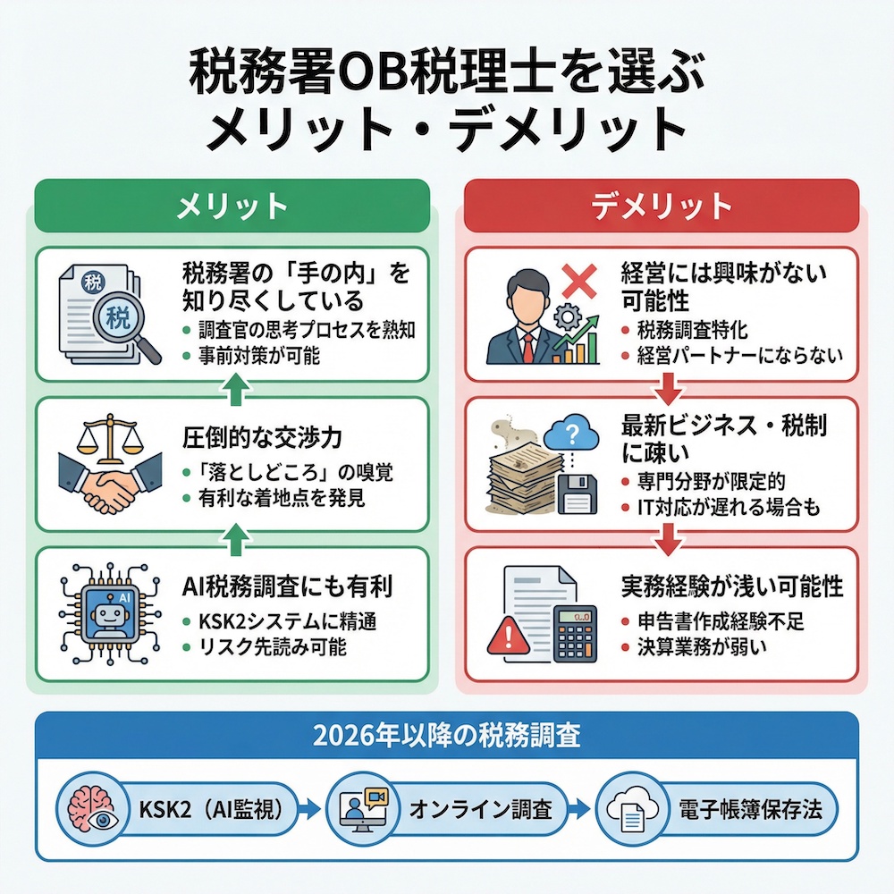 税務署OB税理士を選ぶメリット・デメリット