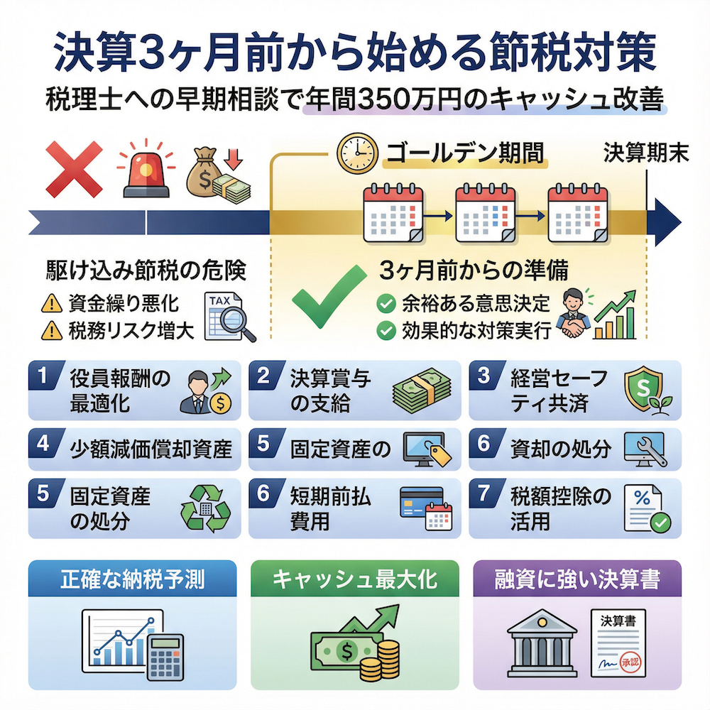 決算3ヶ月前から始める節税対策
