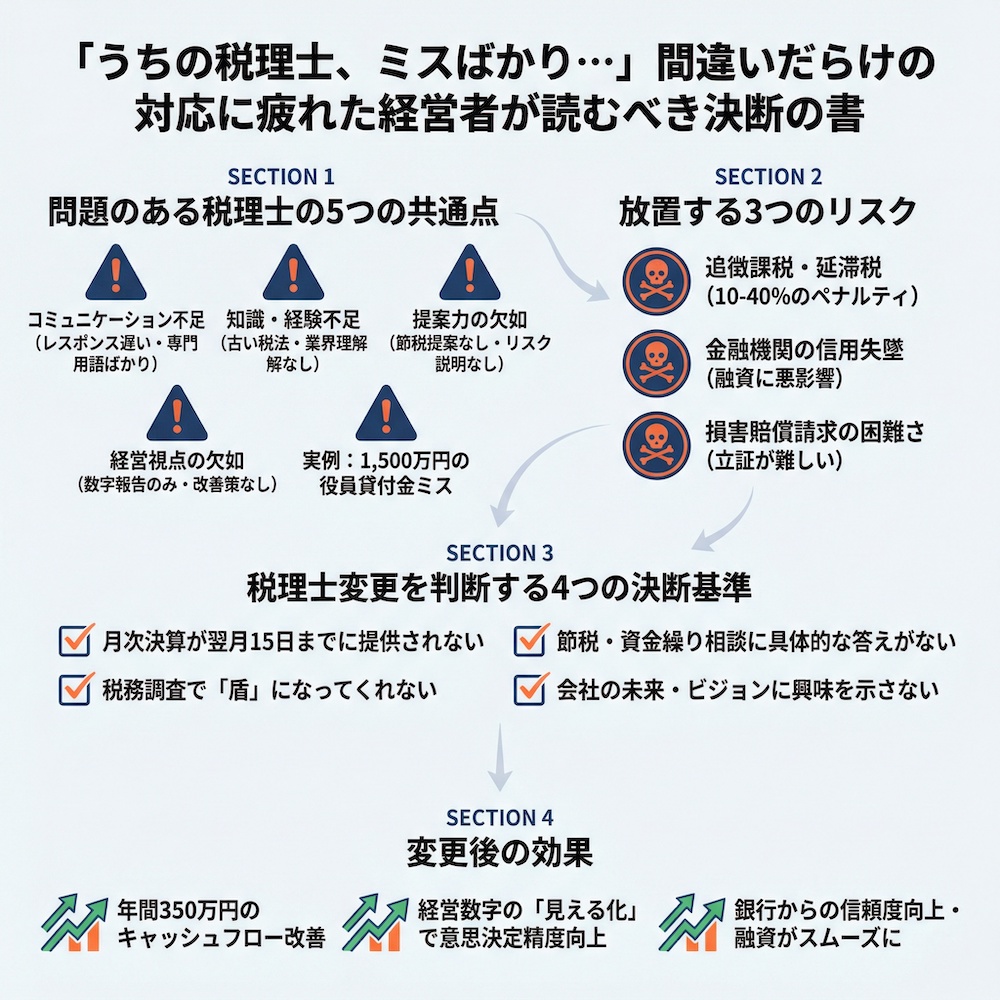 「うちの税理士、ミスばかり…」間違いだらけの対応に疲れた経営者が読むべき決断の書