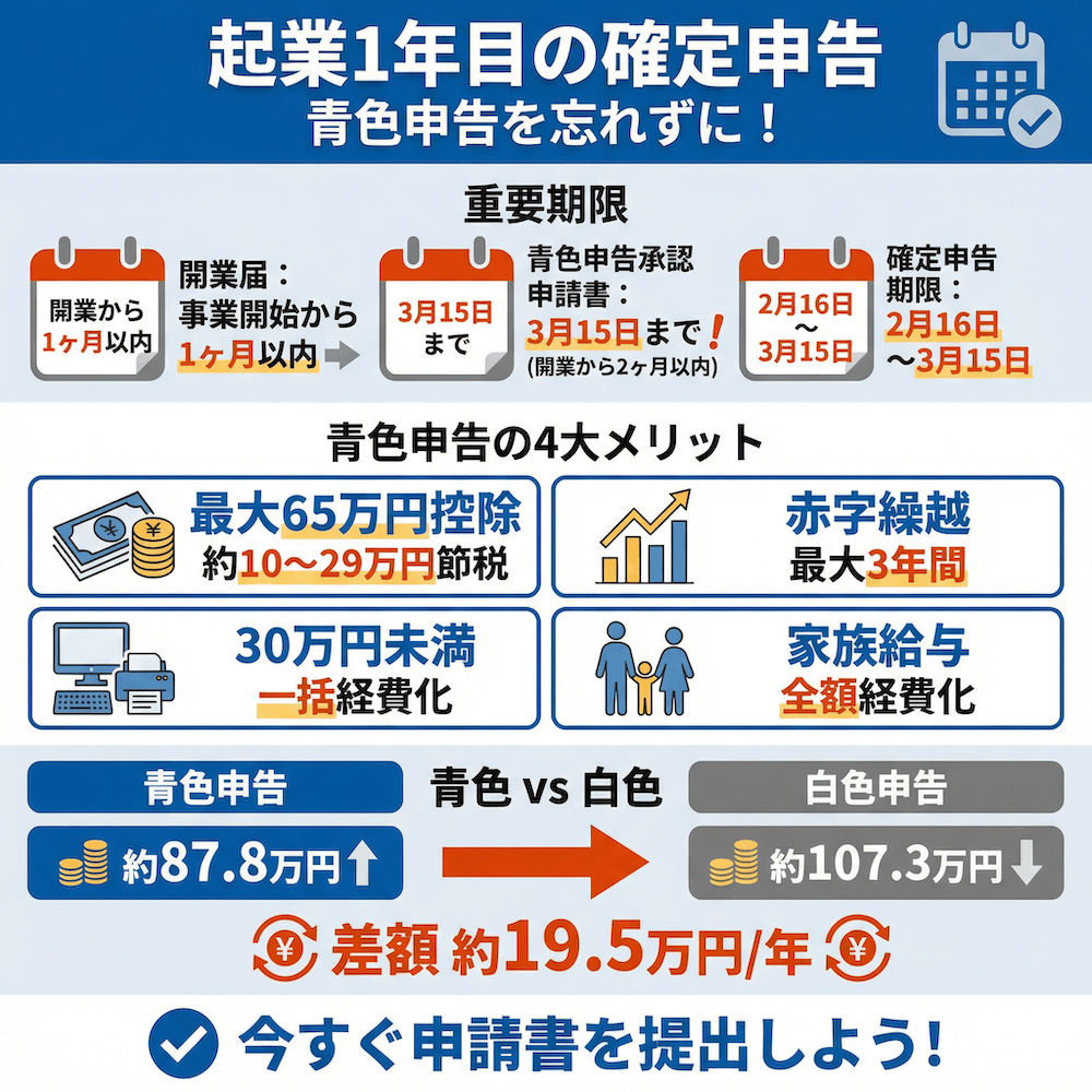 起業1年目の確定申告 青色申告を忘れずに！