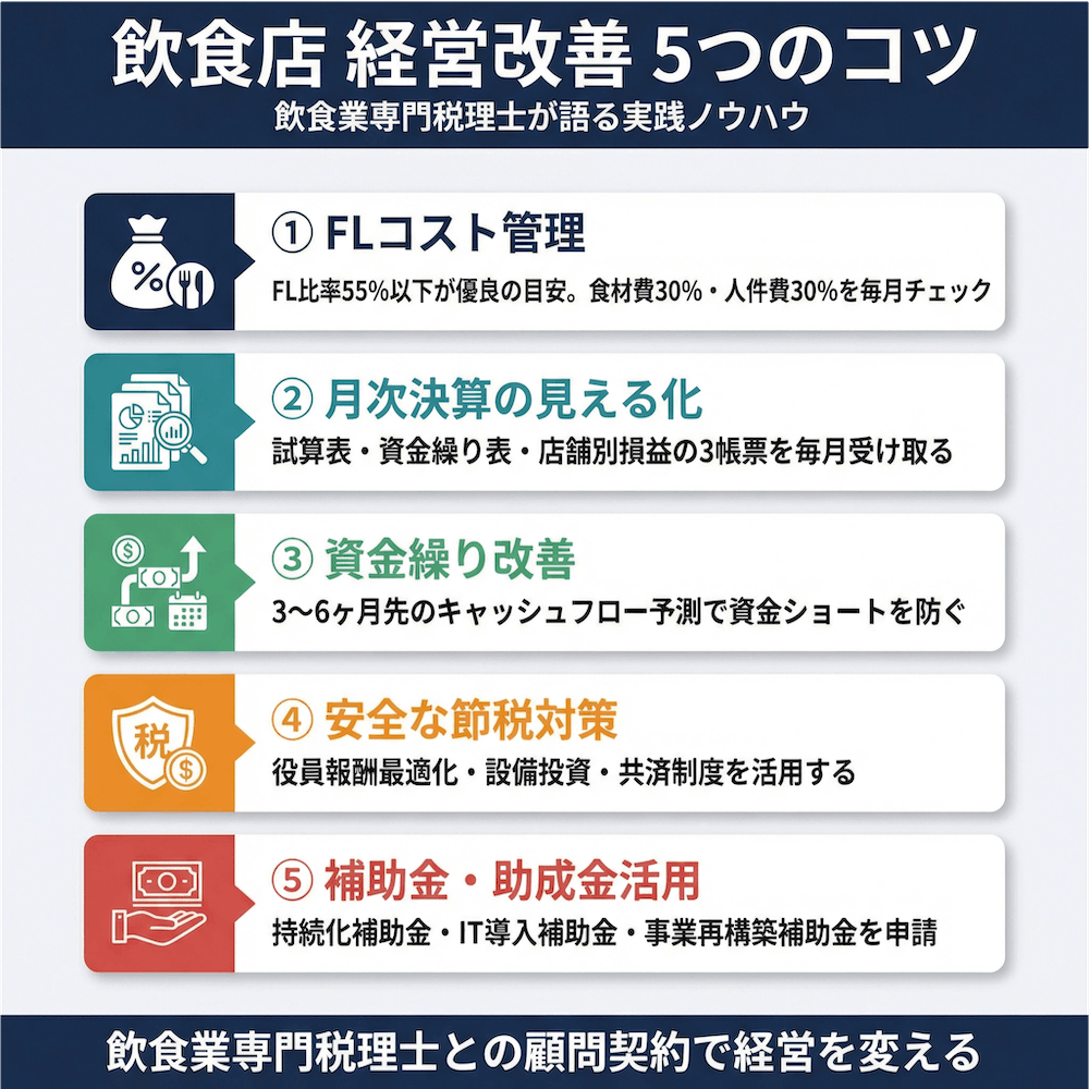 飲食店 経営改善 5つのコツ