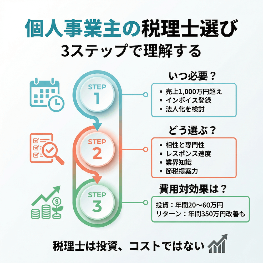 個人事業主の税理士選びの図解