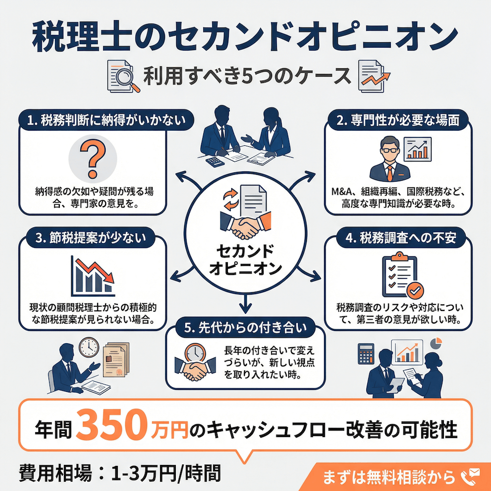 税理士のセカンドオピニオン利用すべき5つのケース