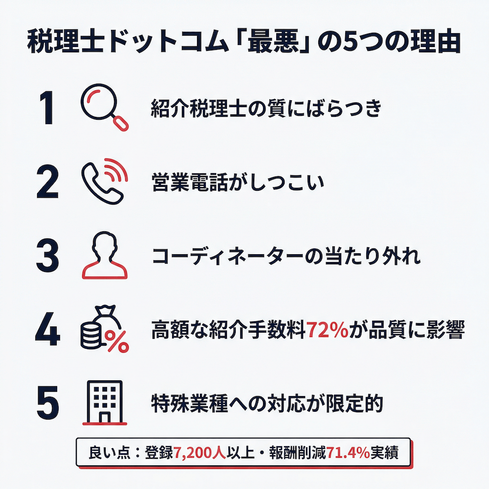 税理士ドットコム「最悪」の5つの理由