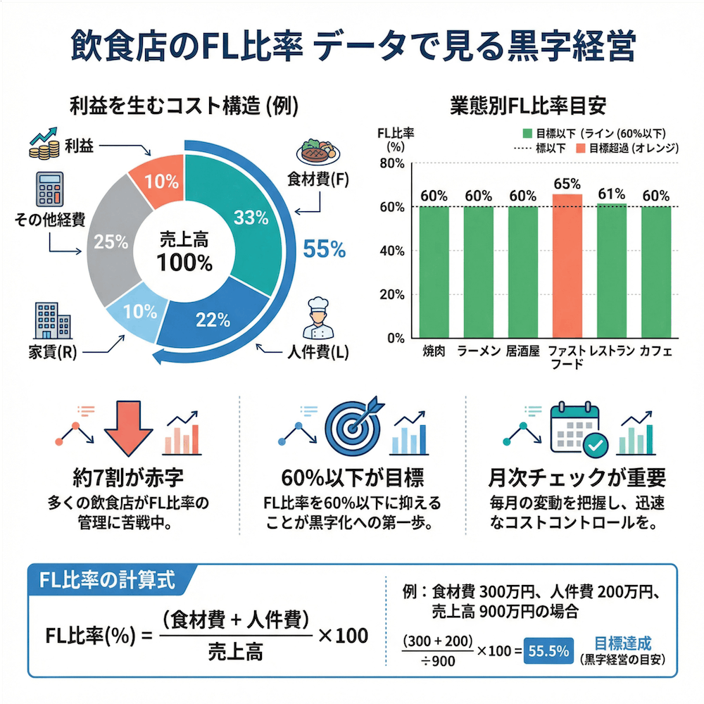 飲食店のFL比率 データで見る黒字経営