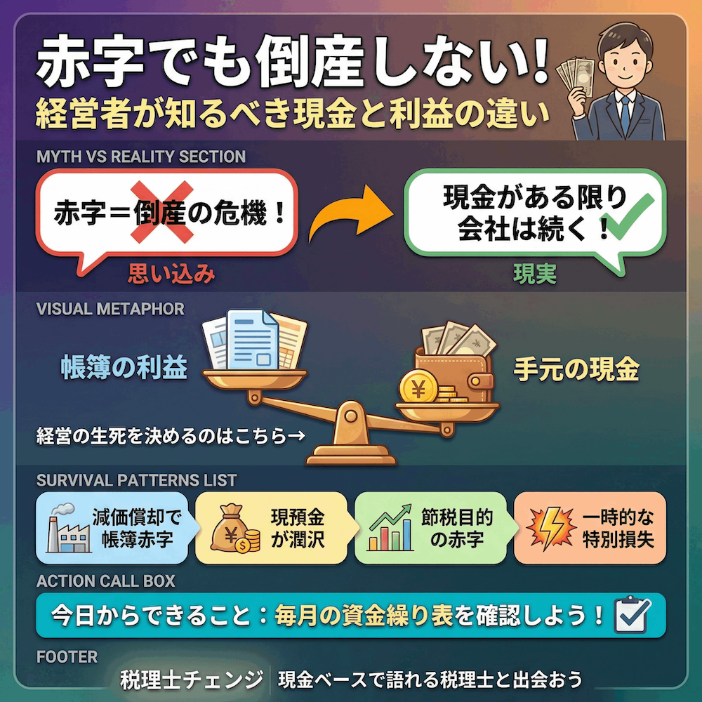 赤字でも倒産しない！経営者が知るべき現金と利益の違い
