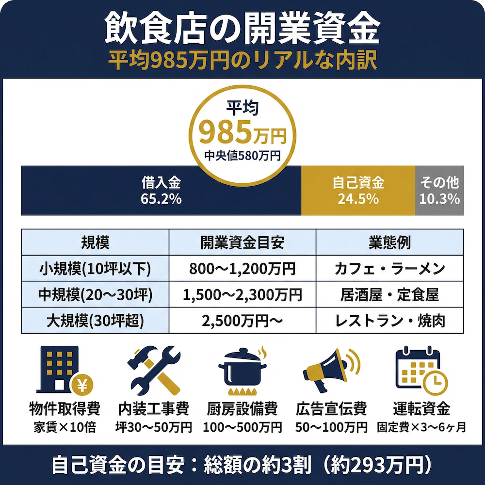 飲食店の開業資金の内訳