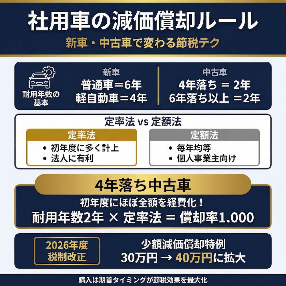 社用車の減価償却ルール