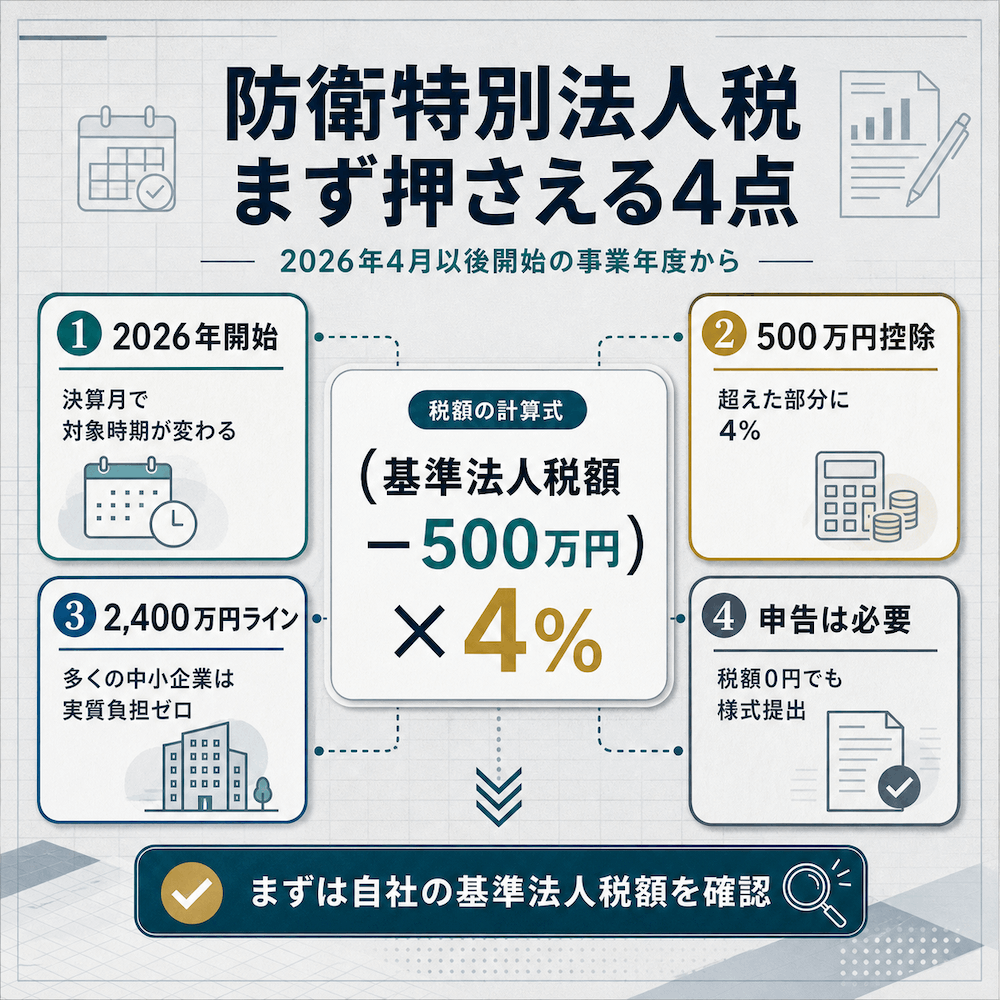 防衛特別法人税まず押さえる4点