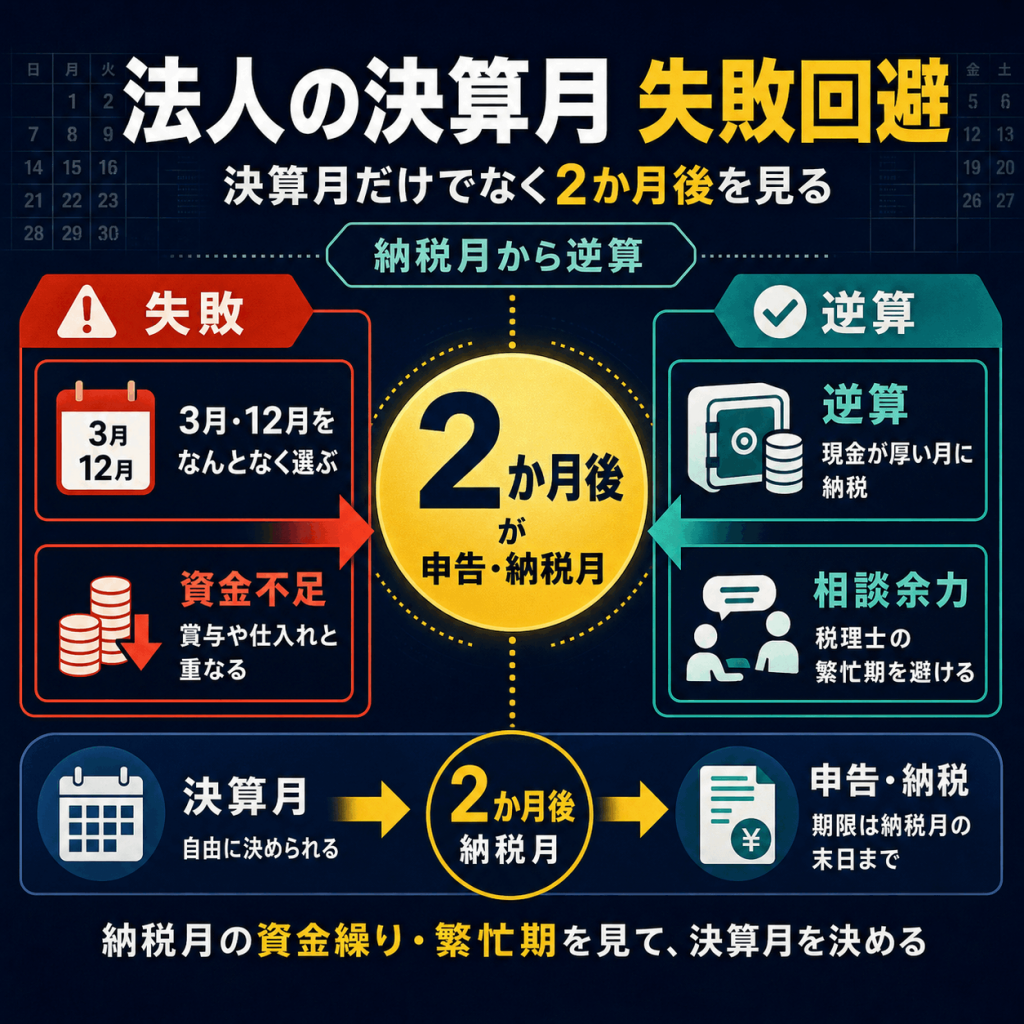法人の決算月 失敗回避