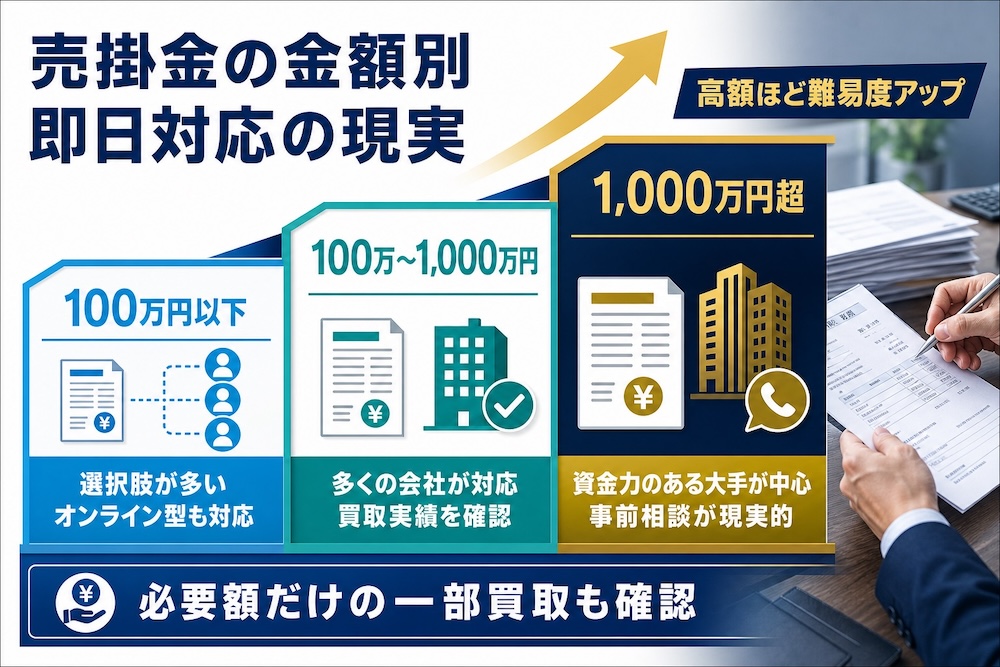 売掛金の金額別即日対応の現実